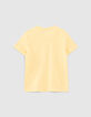 T-shirt jaune coton bio sequins réversibles-3