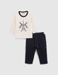 2-in-1 baby boy Eiffel Tower T-shirt and jogging suit set-3