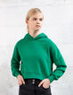 Grünes Crop-Mädchensweatshirt mit Flockierung hinten-8