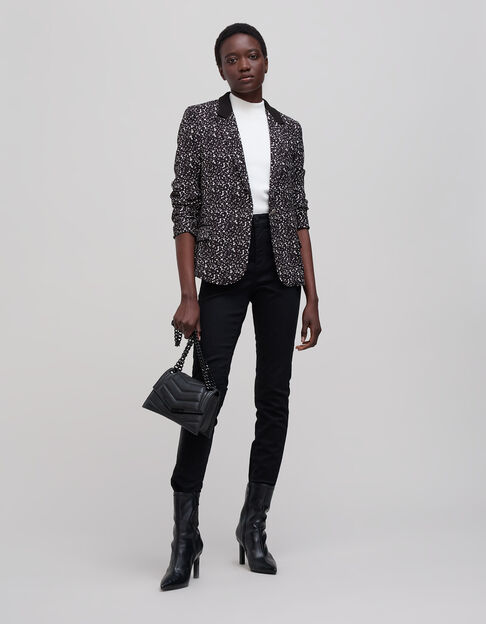 Women's black rock tachist print suit jacket - IKKS