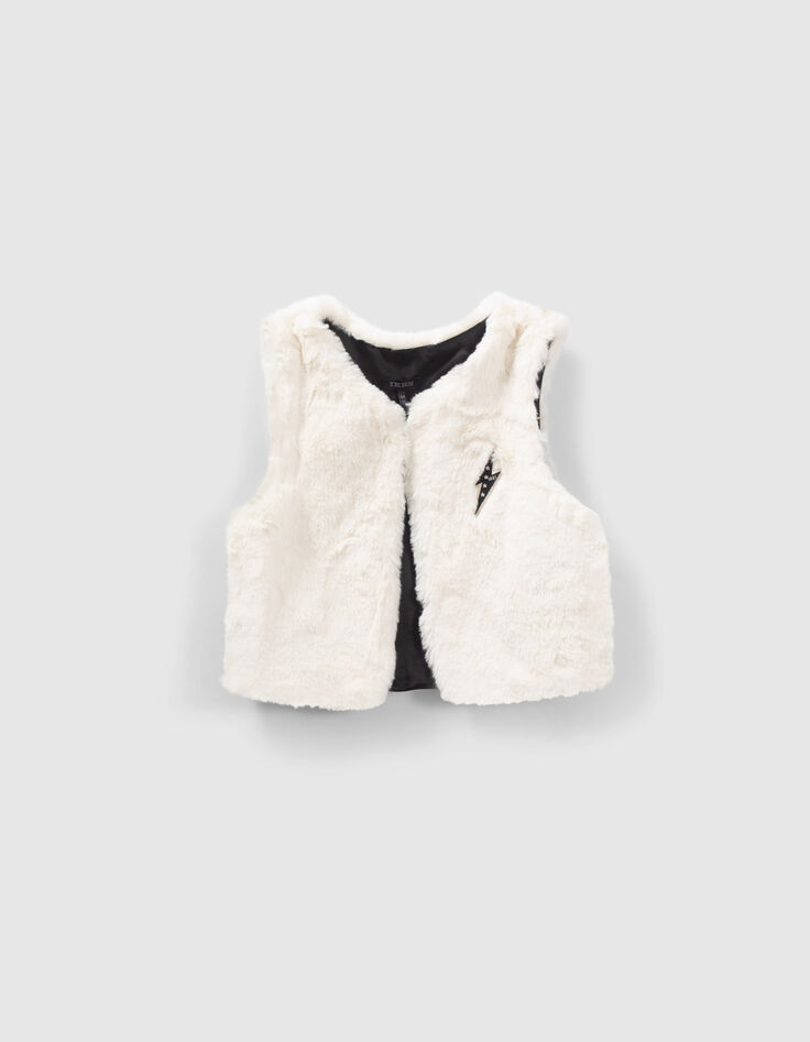 Girls’ 2-in-1 minimalist print dress with gilet-6