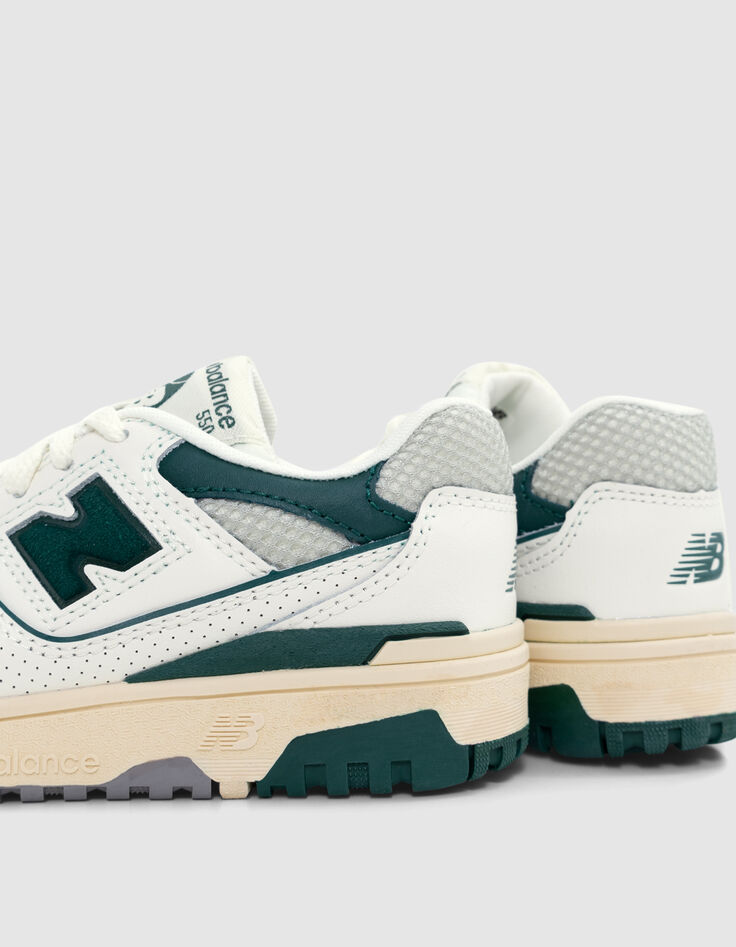 Ecru und grün NEW BALANCE 550 Turnschuhe für Mädchen-4