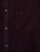 SLIM dark purple overhemd fijne ribfluweel Heren-3