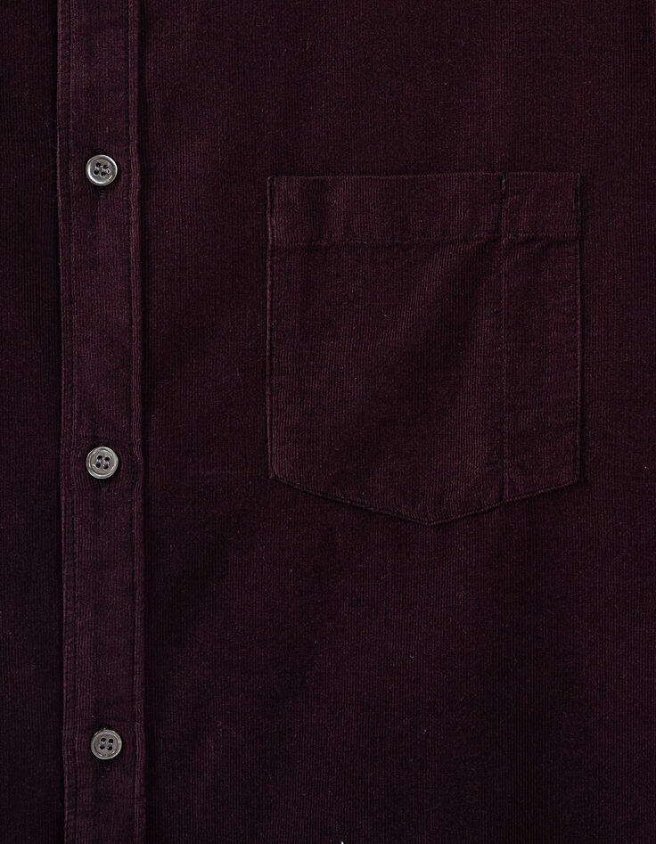 SLIM-Fit Herrenhemd aus Cordsamt in Dark Purple-3