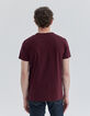 Men’s burgundy Essential V-neck t-shirt-5