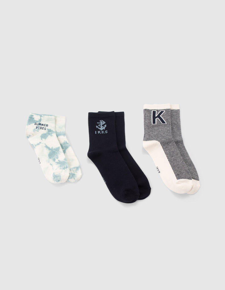 Navy, white and blue socks-7