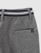 Pantalón gris medio punto cintura a rayas niño -5