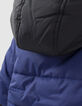 Baby boys’ blue padded jacket with black hood-6