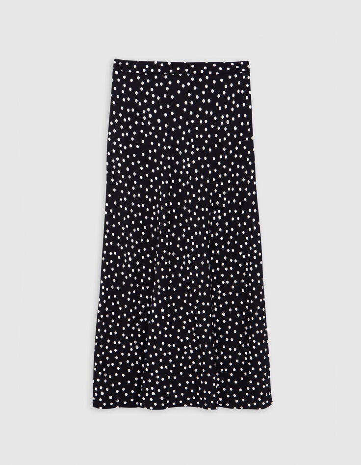 Black midi skirt LENZING™ ECOVERO™ women's polka dot print-8