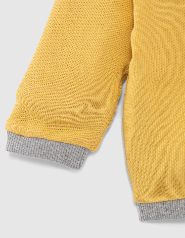 Baby boys’ grey/yellow reversible cardigan-7