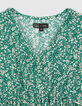Vestido largo verde LENZING™ ECOVERO™ micro flores niña-3