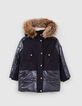 Girls’ 2-in-1 navy parka and star-print padded jacket-2
