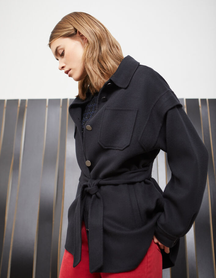 manteau long en laine femme avec ceinture