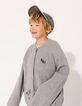 Cardigan gris chiné tricot biface garçon-2