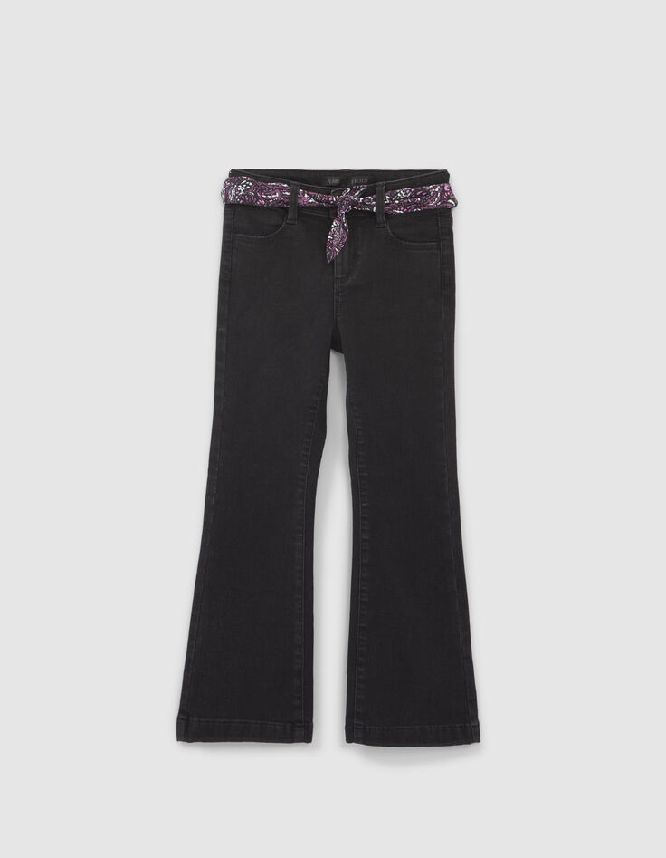 Zwarte FLARE jeans strik met paisleyprint meisjes-6