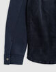 Boy's navy two-ply hooded overshirt-7