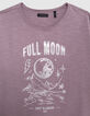 Lila Bio-Baumwolle Visual Moon T-Shirt für Mädchen-3