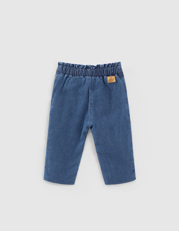Medium Blue Jeans mit Schleife am Bund für Babymädchen-3