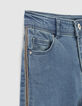 Girls’ vintage blue slim jeans with side bands-2