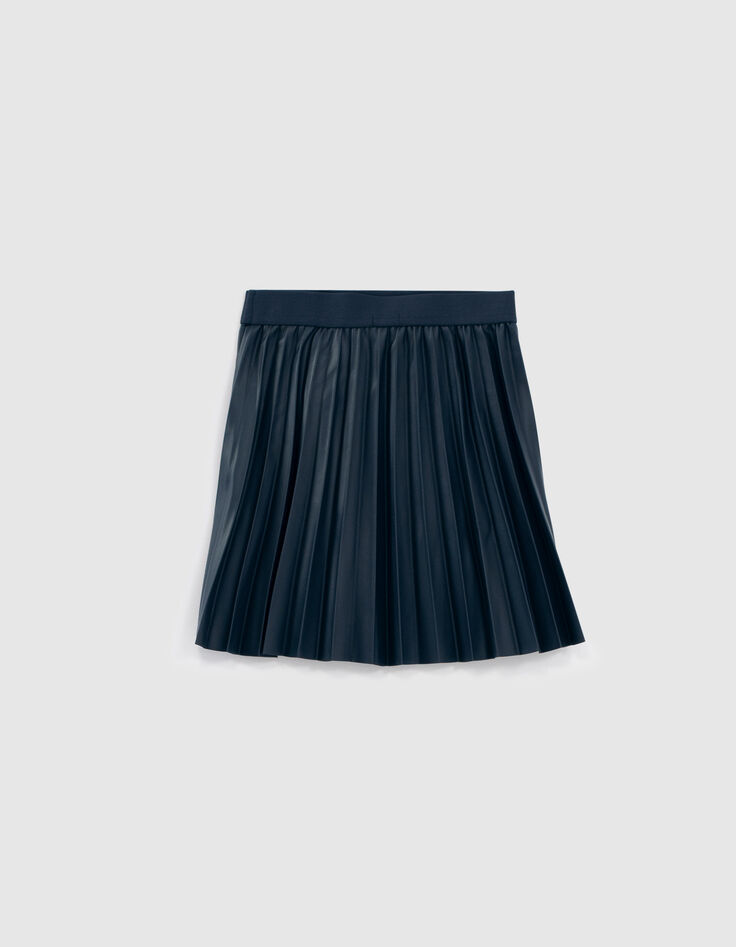 Girls’ dark navy pleated short skirt-4
