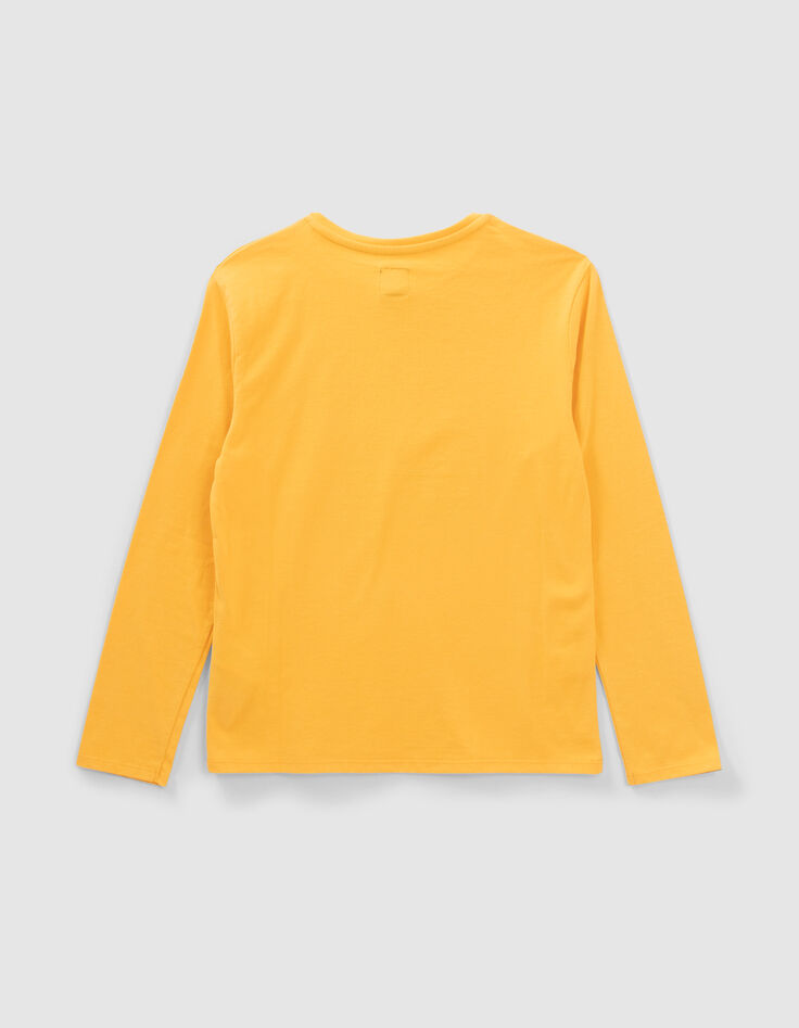 T-shirt jaune bio marquages typo garçon-3