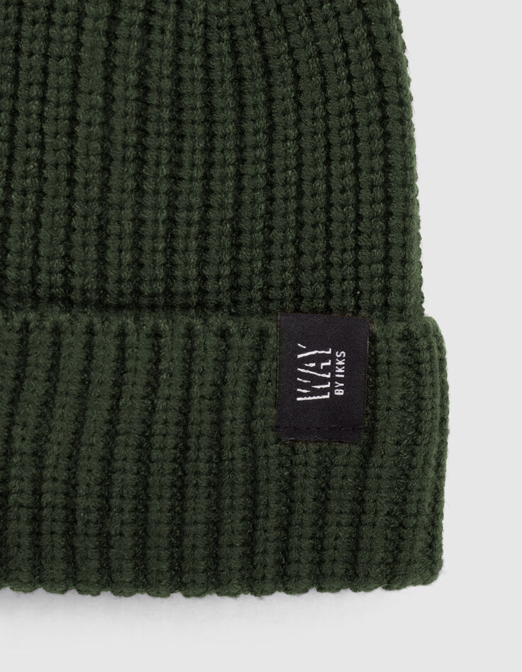 Boys’ bronze rib knit beanie-2