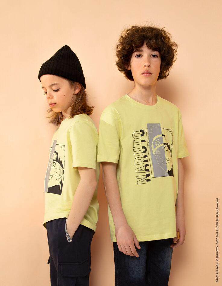 Boys’ yellow Reflective image NARUTO T-shirt-6