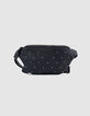 Girl's black fanny pack with recycled stud decoration-1