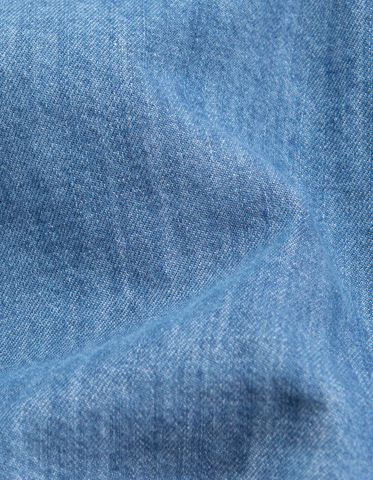 Chemise en jean bleu waterless message dos garçon-10