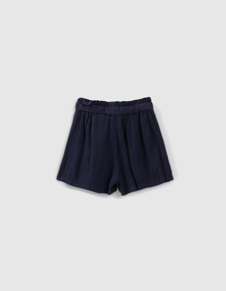 Marine short met geborduurde ruches babymeisjes -2