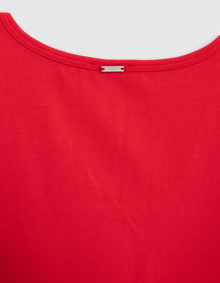 Girl's red cropped T-shirt-6