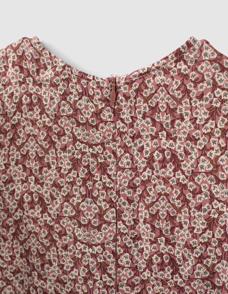 Girls’ rosewood blurry floral print blouse-5