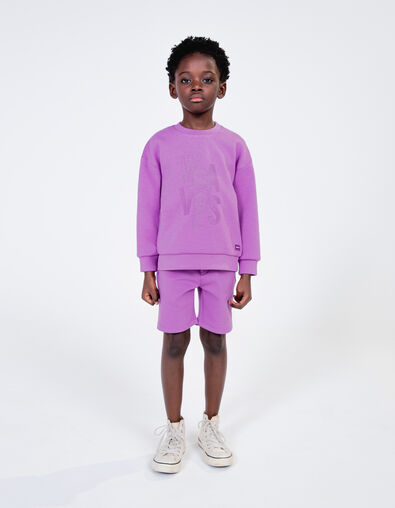 Boys’ purple techfleece sweatshirt fabric Bermuda shorts - IKKS