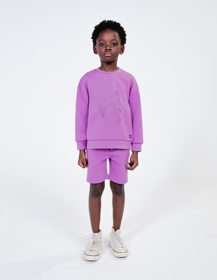Boys’ purple techfleece sweatshirt fabric Bermuda shorts-8
