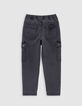 Jogger LOOSE gris denim battle niño-6