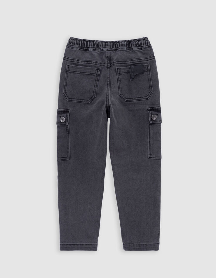 LOOSE grijze denim battle spirit joggers voor jongens-6