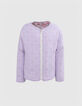 Girls’ off-white jacket with violet flower print-5