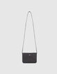 Girls’ black chevron and star quilted handbag-1