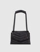 Tas THE 1 Timeless zwart doorstikt leer Maat M Dames-1