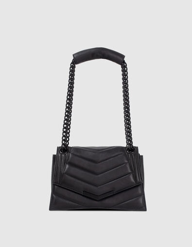 Tas THE 1 Timeless zwart doorstikt leer Maat M Dames - IKKS