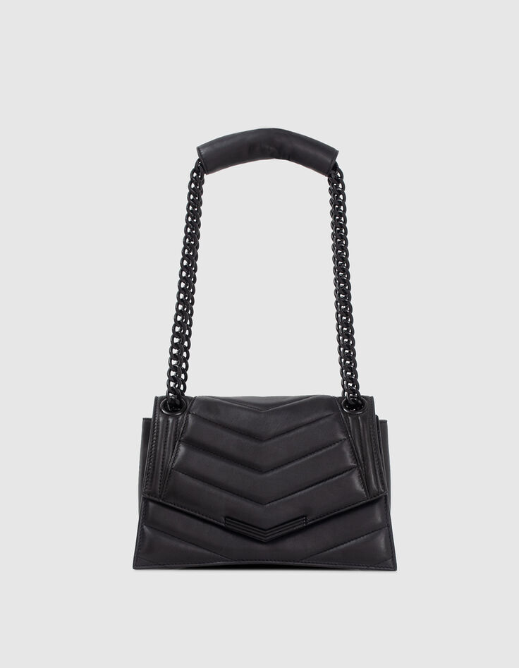 Bolso THE 1 Timeless negro cuero acolchado S mujer-1