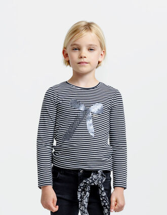 Girl's glitter bow sailor t-shirt