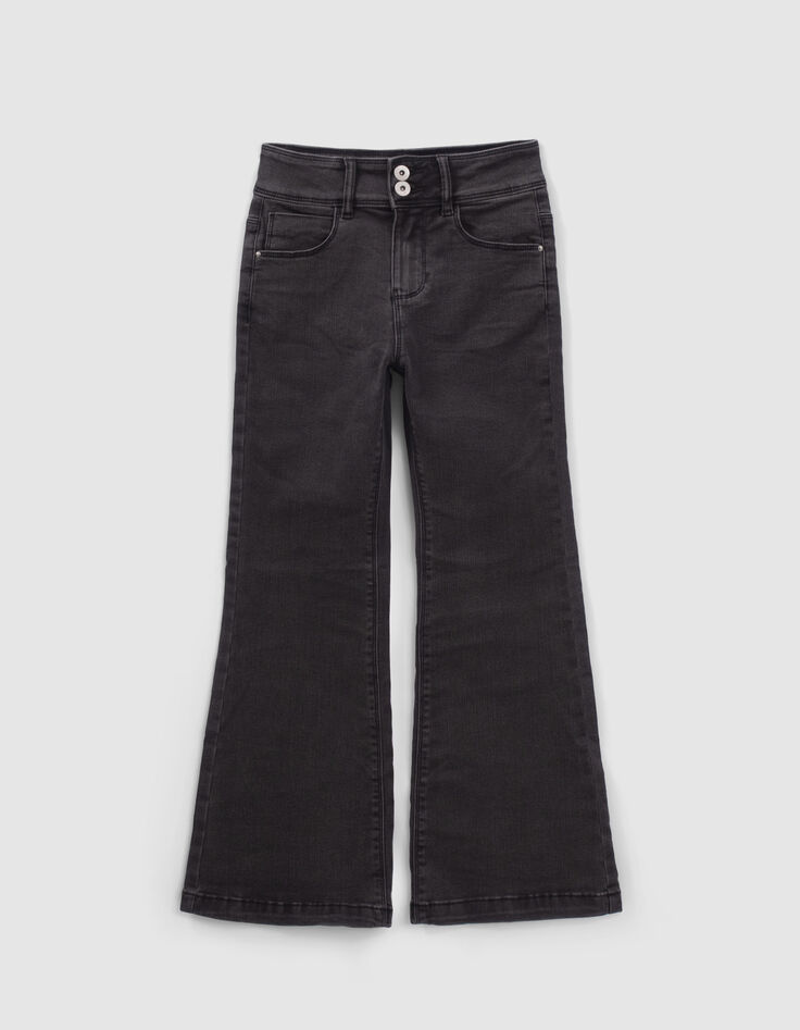 Grijze BOOTCUT jeans achter geborduurd meisjes-3
