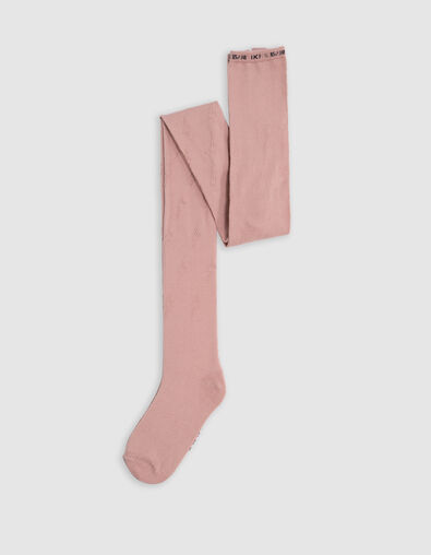 Girl’s pink lightning jacquard knit tights - IKKS