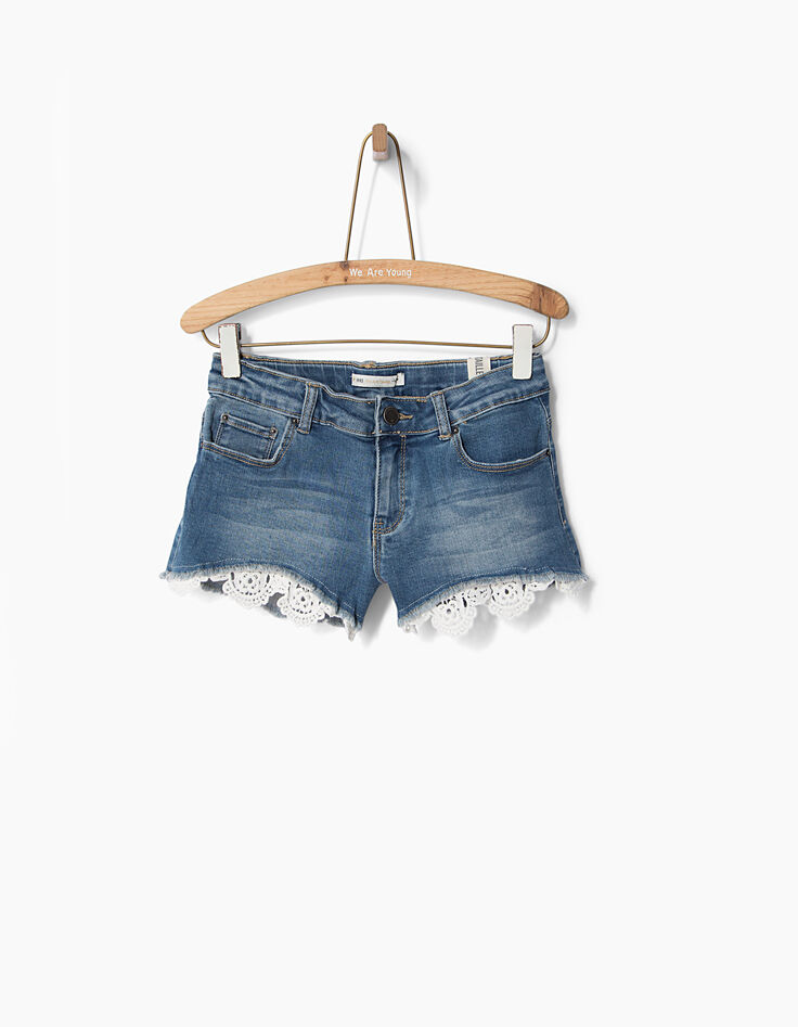 Girls' two-fabric shorts-2
