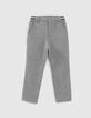 Pantalón gris medio punto cintura a rayas niño -1