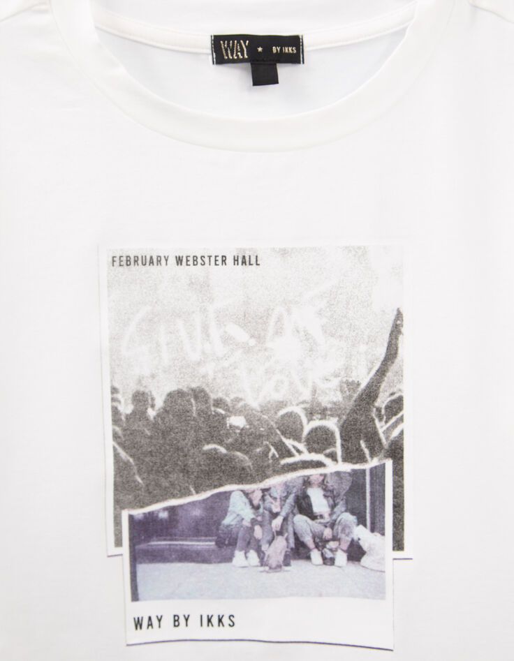 T-shirt blanc cropped visuel concert fille-2