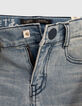 Blauwe slim jeans met gevlochten riem jongens-6