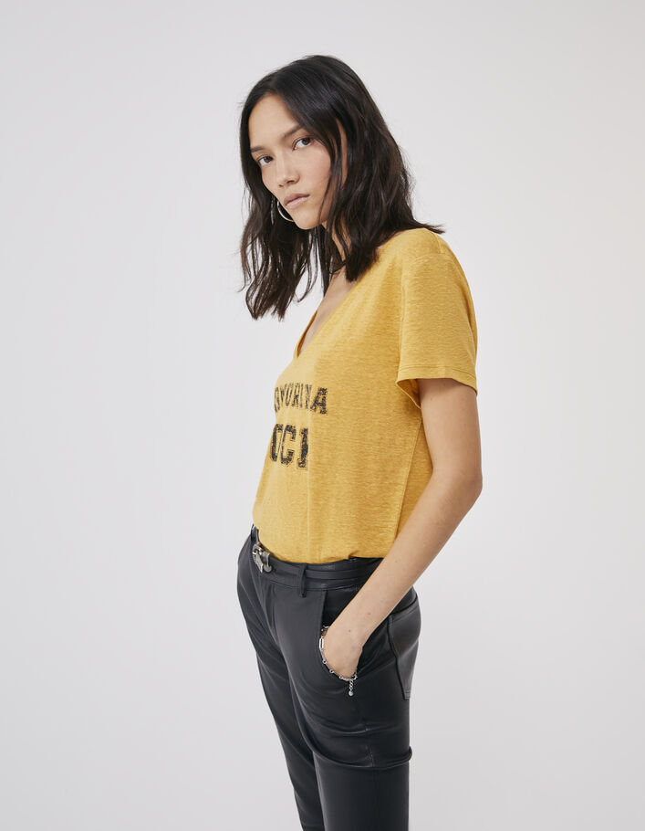 Camiseta personalizada amarilla manga corta mujer - PersoPrint