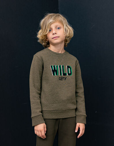 Sweat khaki typo punch needle effect boy - IKKS